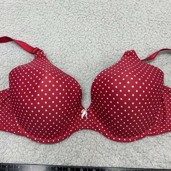 Maidenform Bra 36DD T-Shirt Bra 07959 One Fab Fit Demi  Polka Dot - Picture 1 of 10